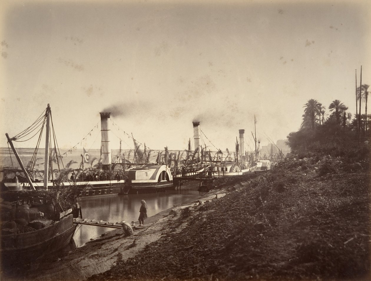 Svátek S. A. Ismaïl Pasha na palubě lodí LL. A. les princes, leden 1867, 1867. od Gustave Le Gray