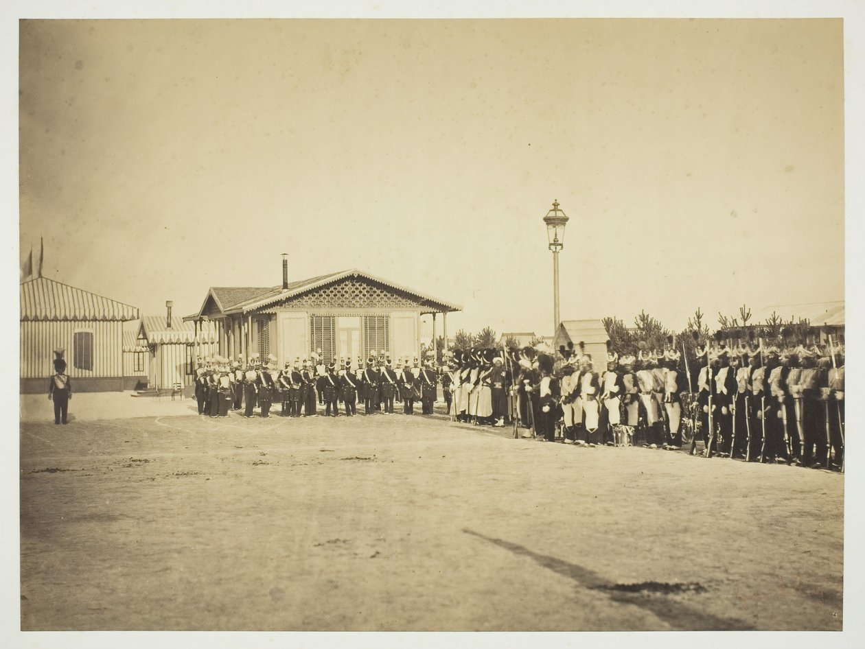 Vojáci lehké pěchoty, Camp de Châlons, 1857. od Gustave Le Gray