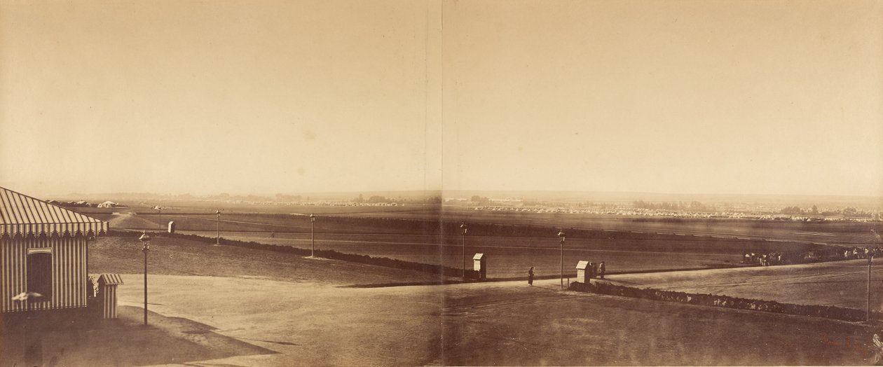 Panorama tábora v Châlons (šest fotografií ve třech snímcích) od Gustave Le Gray