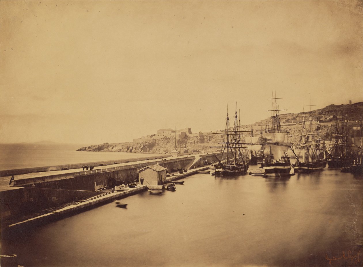 [Lodě v přístavu, Sete] od Gustave Le Gray