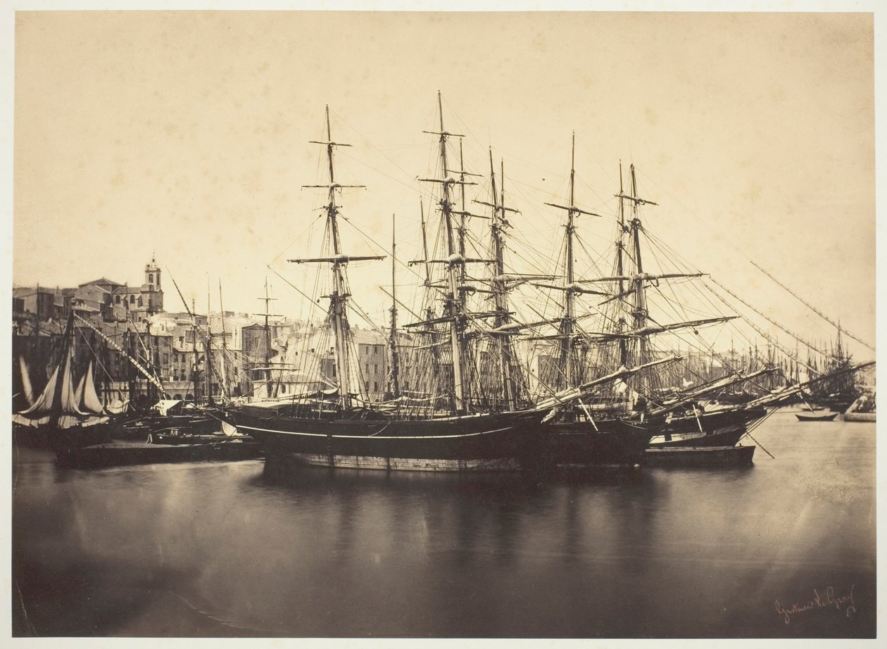Lodě v přístavu v Sète od Gustave Le Gray