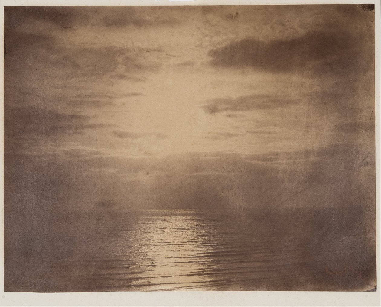 Sluneční efekt v mracích - oceán od Gustave Le Gray
