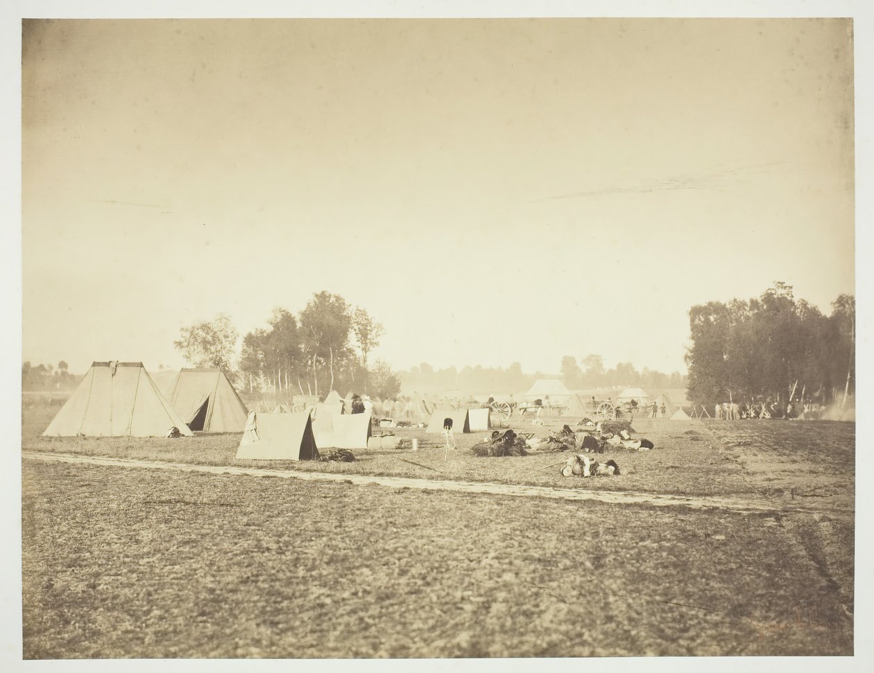 Stany a vojenské vybavení, Camp de Châlons, 1857. od Gustave Le Gray