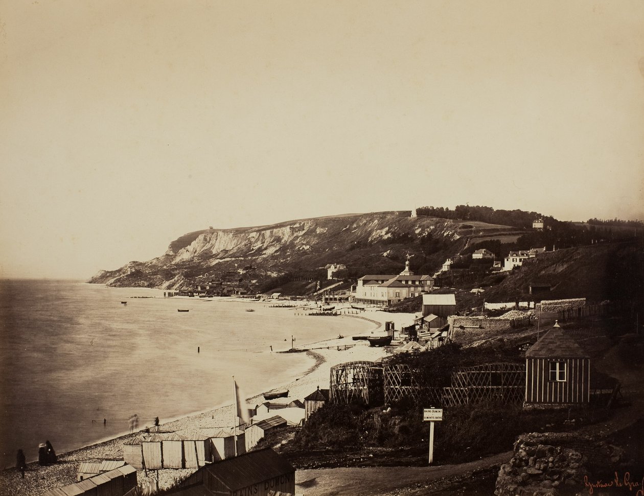 Pláž v Sainte-Adresse s lázněmi Dumont od Gustave Le Gray