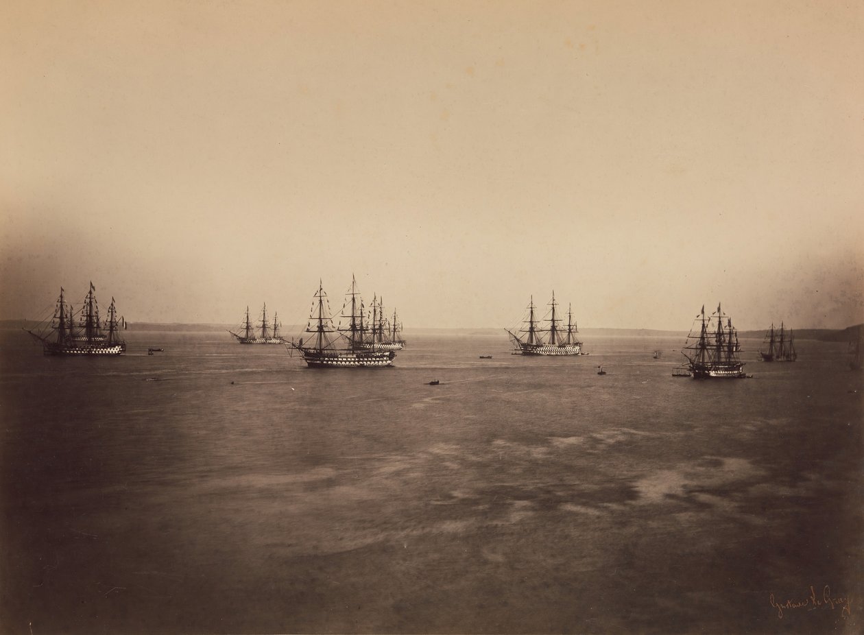 Francouzská a anglická flotila, Cherbourg, srpen 1858. od Gustave Le Gray