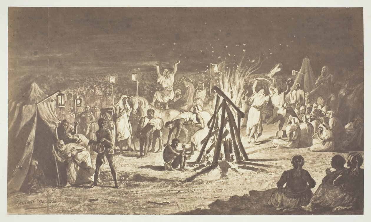 Bez názvu [Obraz táborových ohňů v Camp de Chalons od Bénédicta Massona], 1857. od Gustave Le Gray