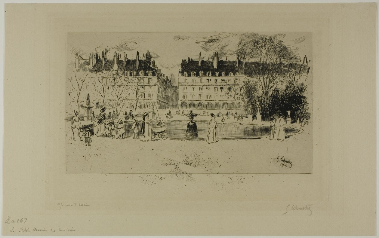 Malý rybník u Tuileries od Gustave Leheutre