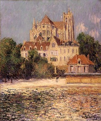 Katedrála v Auxerre od Gustave Loiseau
