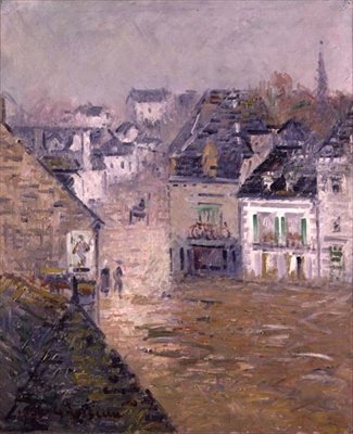 Fine Rain, Pont Aven, kolem roku 1922 (olej na plátně) od Gustave Loiseau