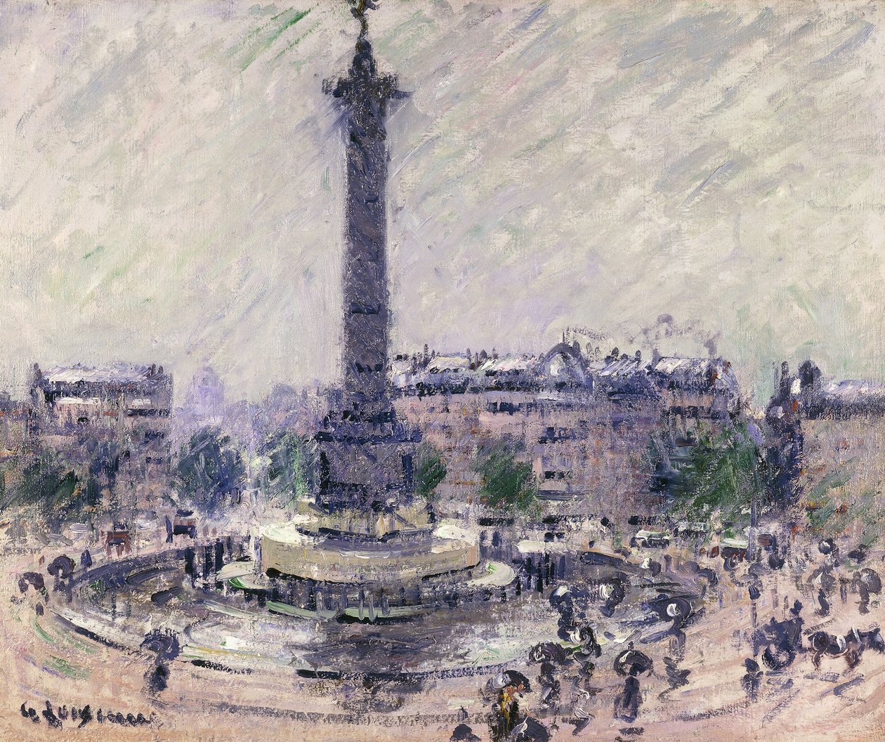 Paříž, Place de la Bastille, kolem roku 1922 od Gustave Loiseau
