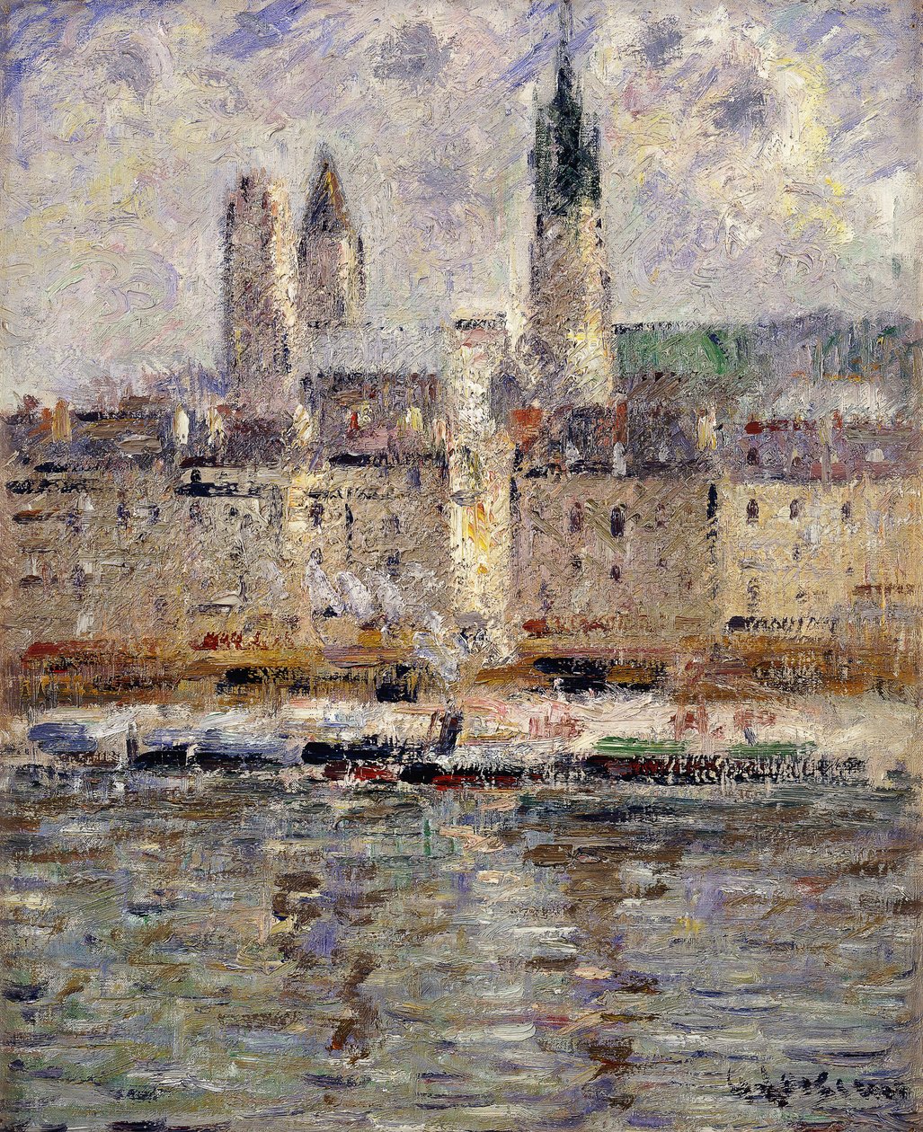 Pohled na Rouen; Pohled na Rouen, 1927 od Gustave Loiseau