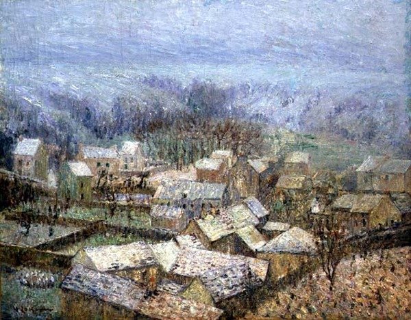 Zima v Pontoise (olej na plátně) od Gustave Loiseau