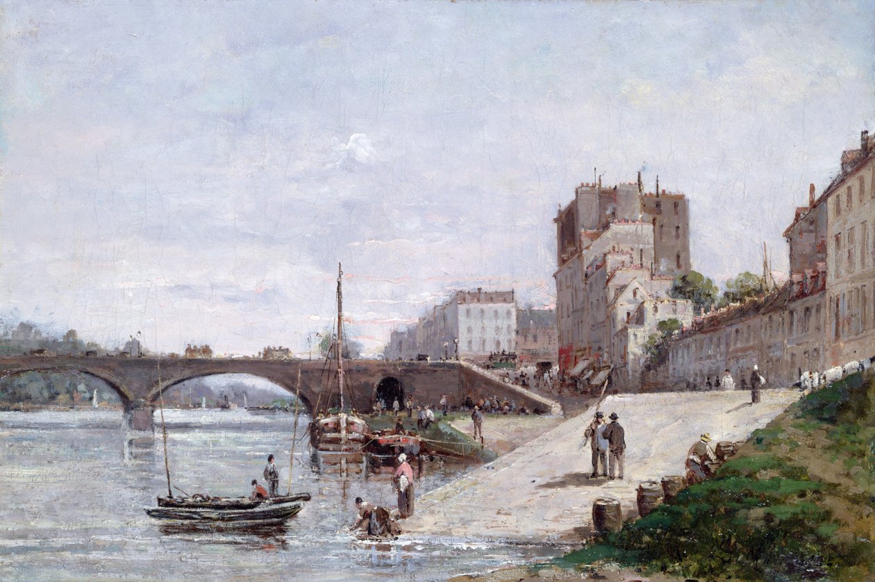 Seina a přístav Courbevoie od Gustave Mascart