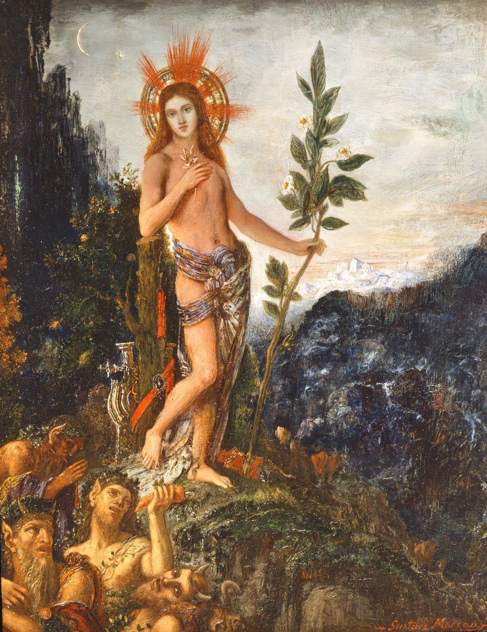 Apollo přijímá obětiny pastýřů od Gustave Moreau