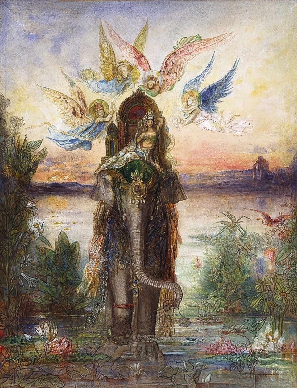 Der Heilige Elefant (Peri). 1882 od Gustave Moreau
