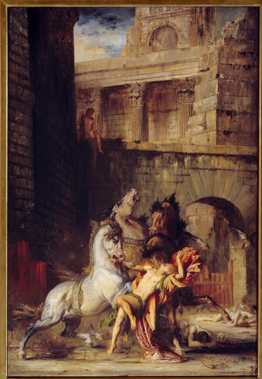 Diomede Devore svými koňmi Obraz Gustava Moreaua (1826-1898) 1865 Sun. 1,38x0,84 m Rouen, Musee des Beaux Arts od Gustave Moreau