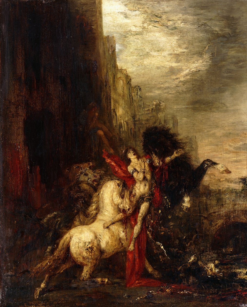 Diomedes pohlcený svými koňmi, kolem 1865-1870 od Gustave Moreau