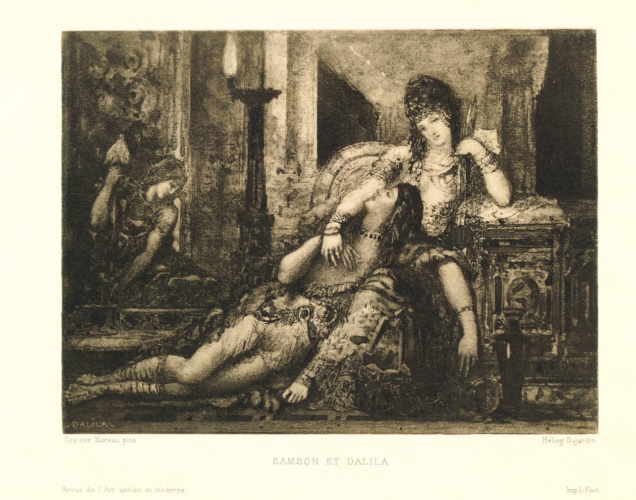 Francie, Paříž, Samson a Dalila od Gustava Moreaua (1826-1898), heliografie od Gustave Moreau