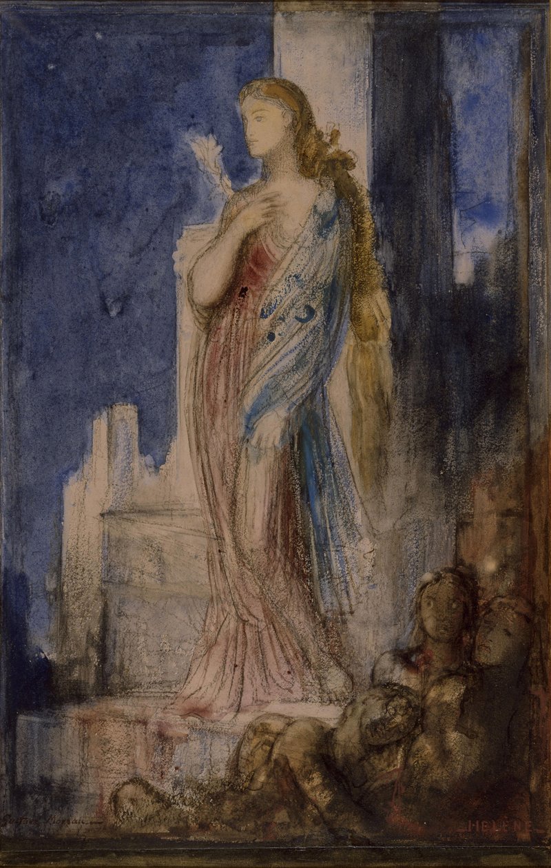 Helena na Trojských valech od Gustave Moreau
