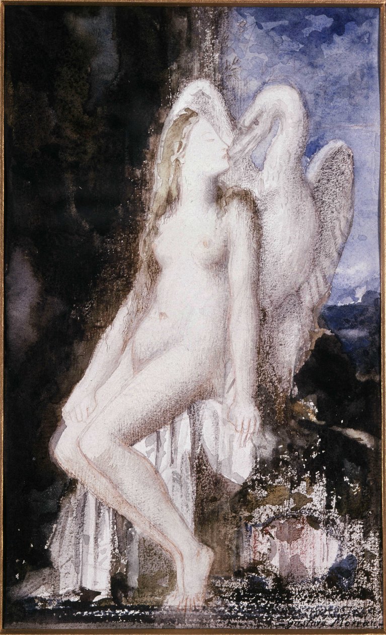 Leda a Swan. Kresba Gustava Moreaua (1826-1898). od Gustave Moreau