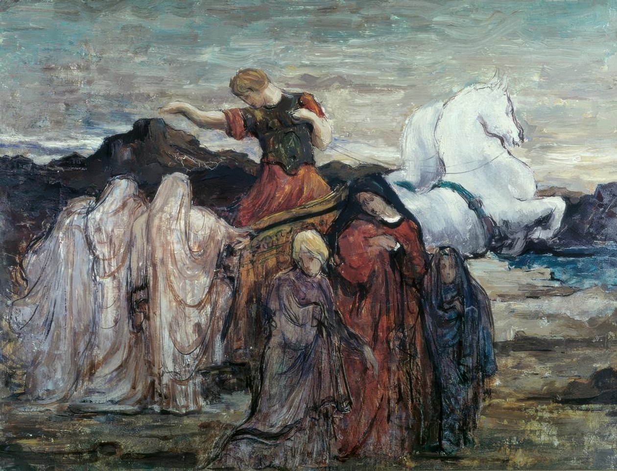 Phaëton a tři ženy. mytologická scéna) od Gustave Moreau