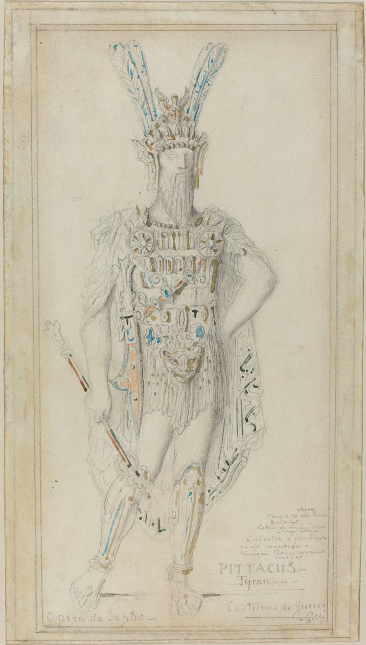 Pittacus tyran ve válečném kostýmu od Gustave Moreau