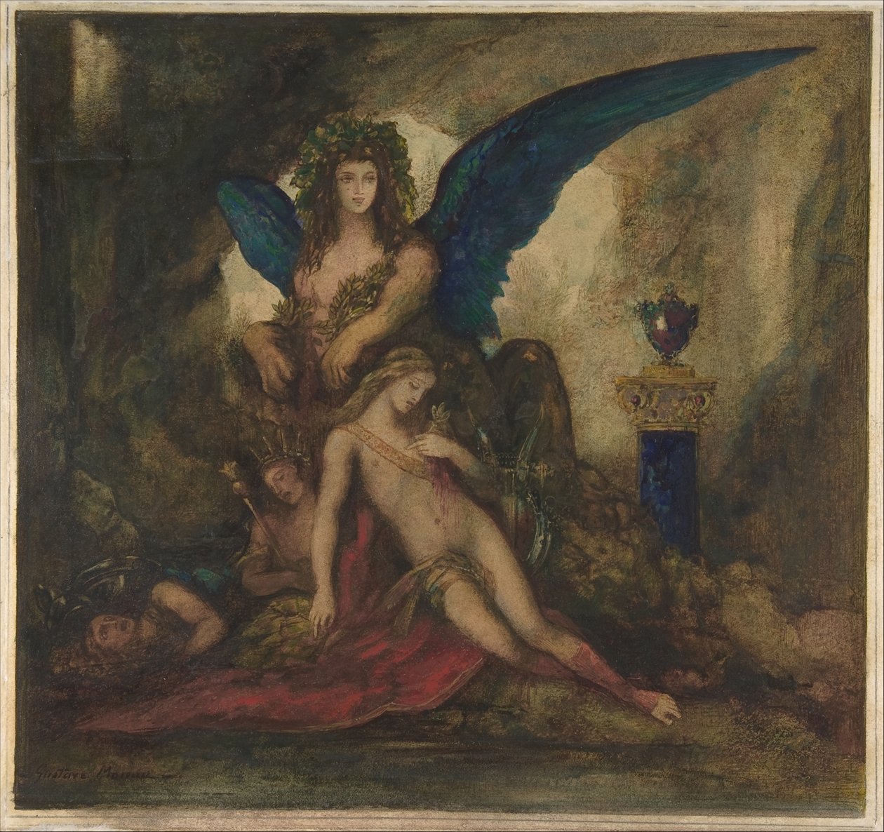 Sfinga v jeskyni (básník, král a válečník) od Gustave Moreau