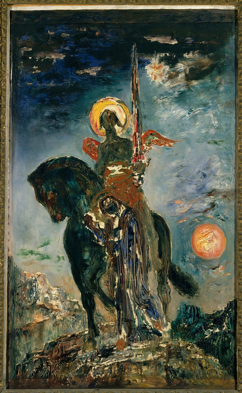 Obraz Park a anděl smrti od Gustava Moreaua (1826-1898) Sun. 1,10 x 0,37 m. Paříž, Musee Gustava Moreaua od Gustave Moreau