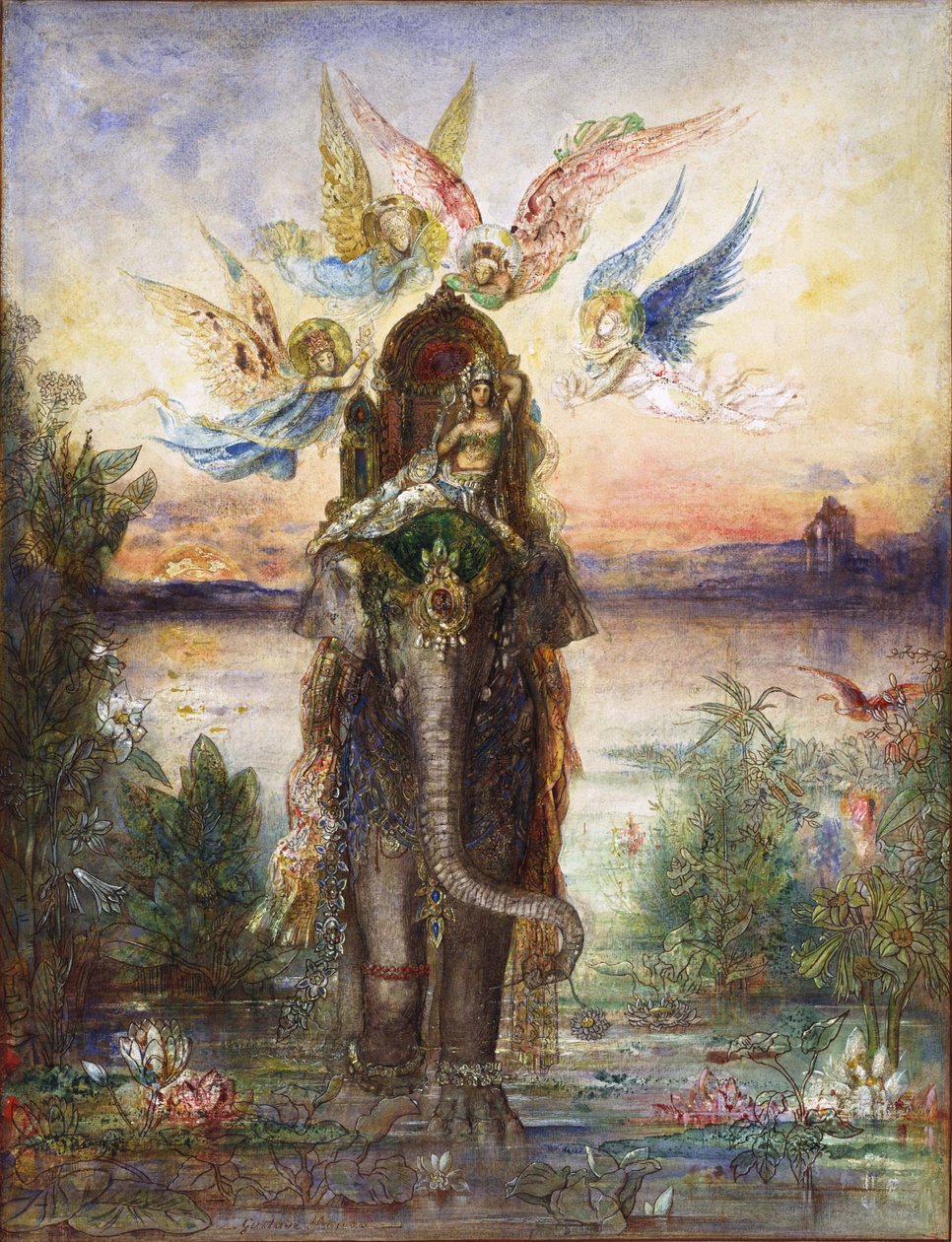 Posvátný slon Peri od Gustave Moreau