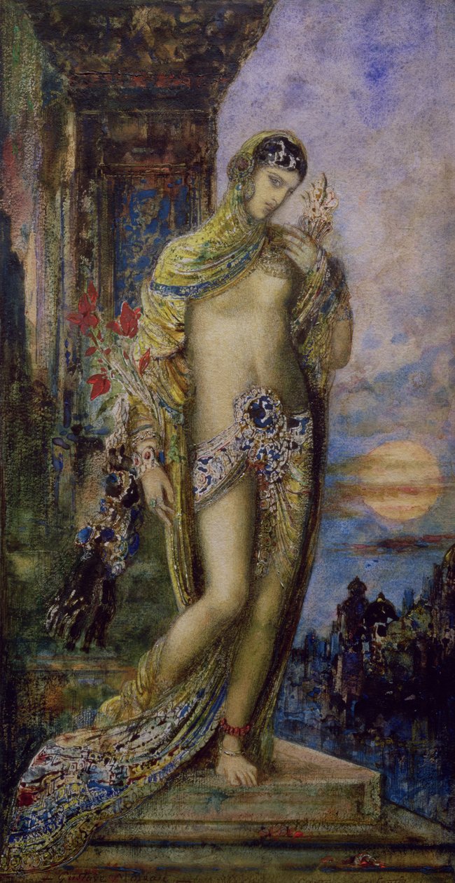 Píseň písní: panna Shulammite (akvarel) (podrobnosti viz 83721) od Gustave Moreau