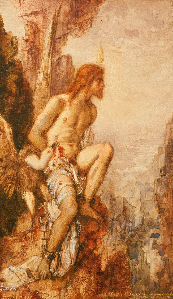 Prométheovo mučení od Gustave Moreau