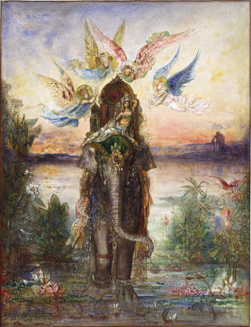 Posvátný slon (Peri). od Gustave Moreau