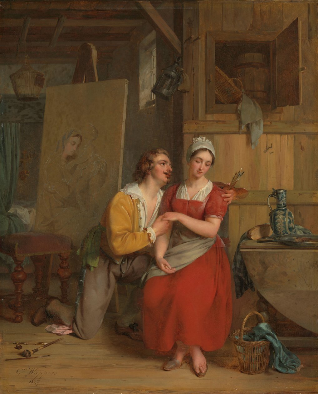 Anthony van Dyck namlouvá svůj model od Gustave Wappers