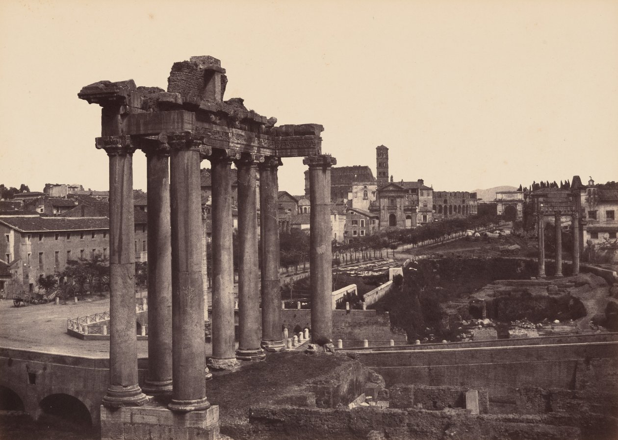 Řím, Pohled na Forum, 1858-1859 (foto) od Gustave de Beaucorps
