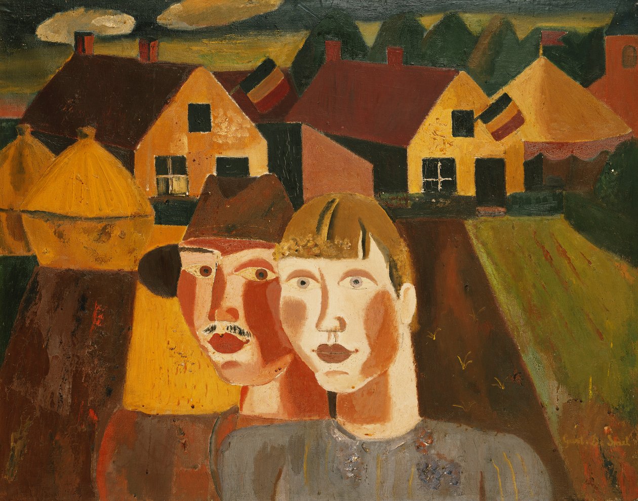 Pár ve vesnici; Le Couple au Village od Gustave de Smet