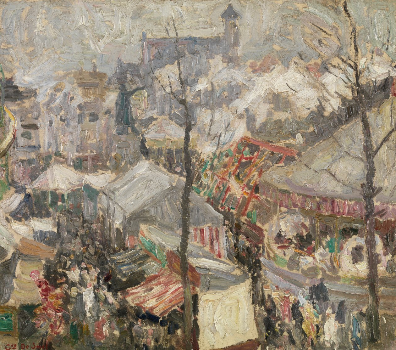Jarmark na pátečním trhu v Gentu (olej na plátně) od Gustave de Smet