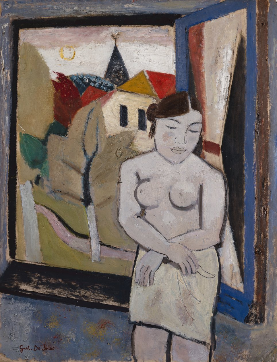 Nahá u okna od Gustave de Smet