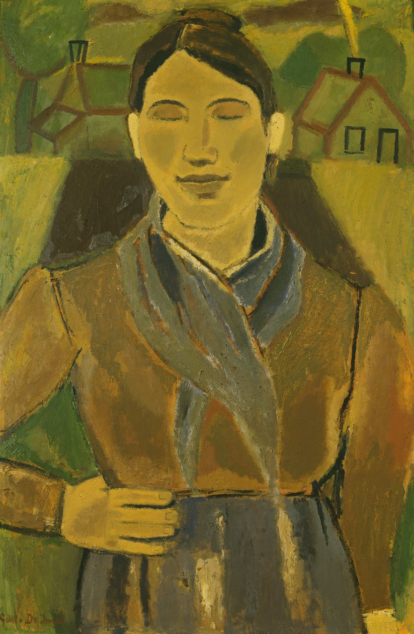 Vlámský rolník; La Paysanne Flamande, kolem roku 1935 (olej na palubě) od Gustave de Smet