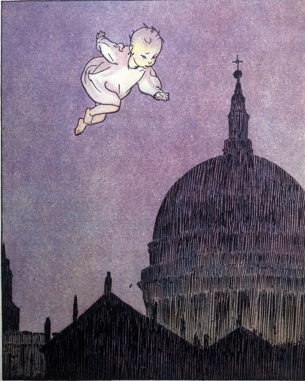 Ilustrace k „La storia di Peter Pan““, bajka Jamese Matthewa Barrieho (JM nebo J. M. Barrie od Gustavo Gustavino Rosso