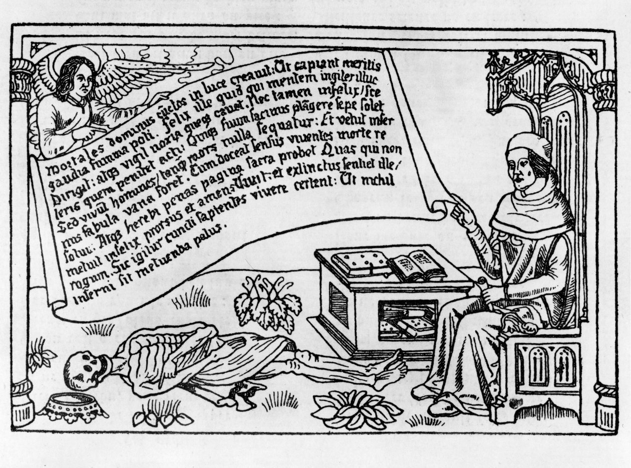 Ilustrace k Danse Macabre, vydáno v Paříži, 1485 od Guy Marchant