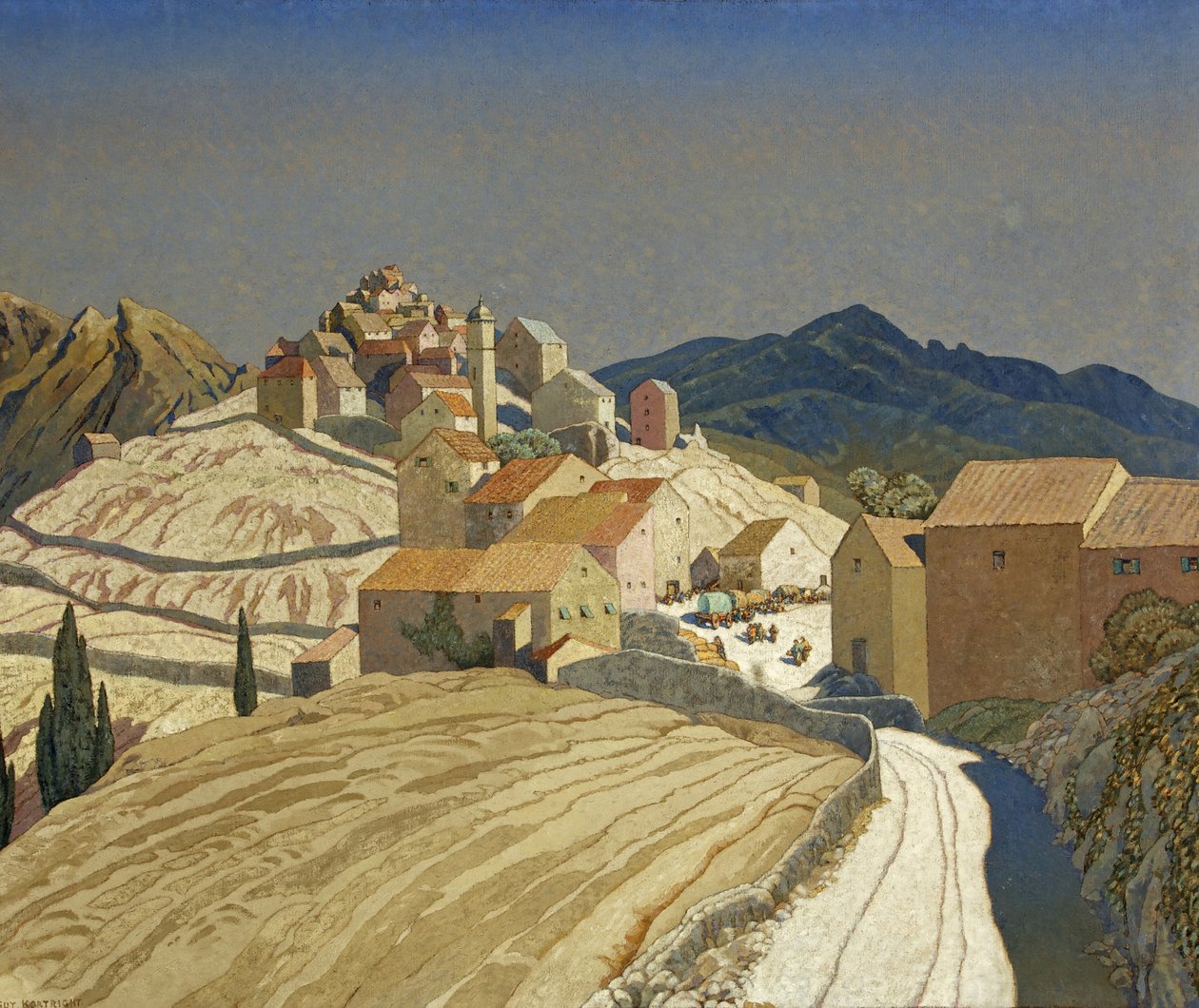 St Pierre na Korsice, kolem roku 1933 (olej na plátně) od Guy Kortright