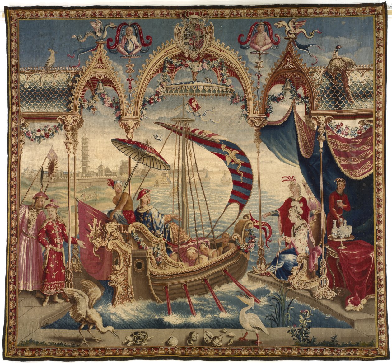 Císař plující, z Příběhu císaře Číny, 1716-22 od Guy Louis Vernansal