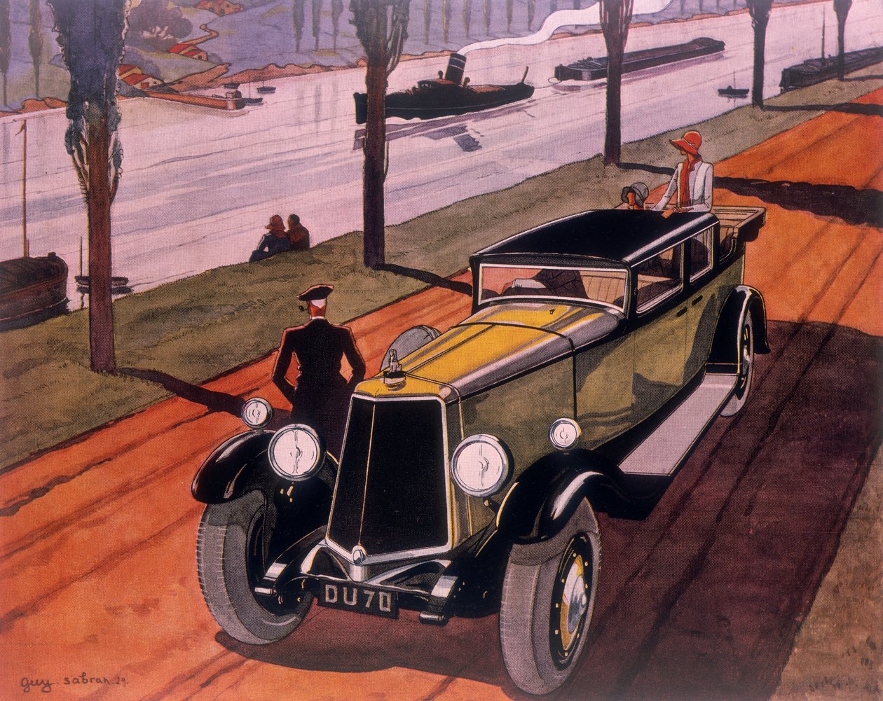 Plakát s reklamou na vozy Armstrong Siddeley, 1930 od Guy Sabran