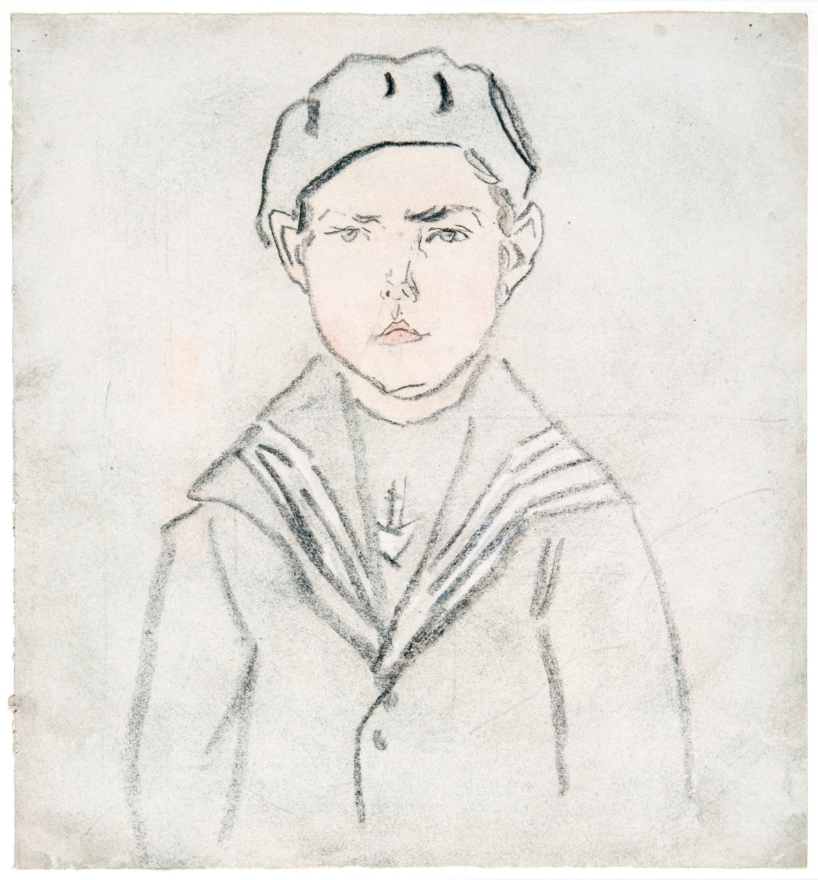 Chlapec v námořnickém obleku (barevné křídy na papíře) od Gwen John