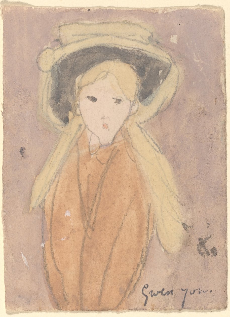 Holčička s velkým kloboukem od Gwen John