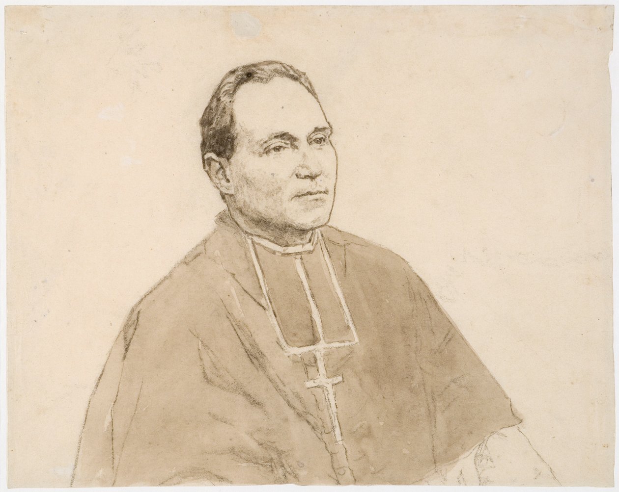 Portrét kardinála (uhel a akvarel na papíře) od Gwen John
