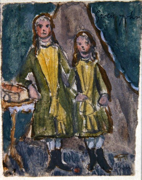 Viktoriánské sestry (akvarel na papíře) od Gwen John