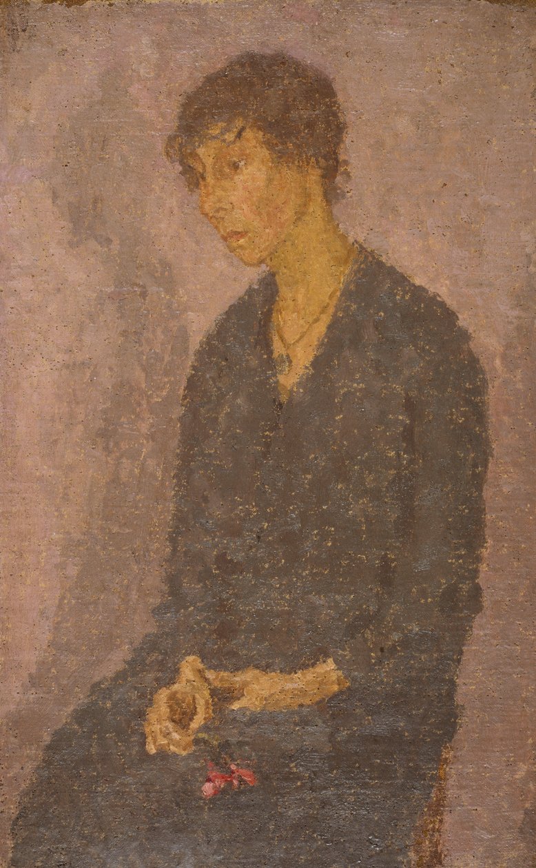 Žena držící květinu od Gwen John
