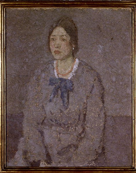 Žena s korálovým náhrdelníkem (olej na plátně) od Gwen John