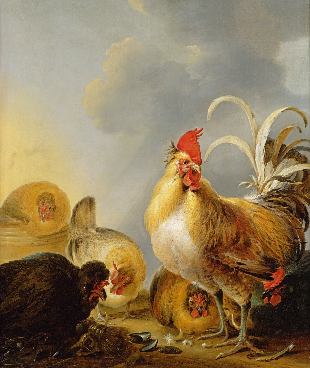 Skupina farmářské drůbeže, 1643 od Gysbert Hondecoeter